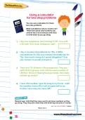 Using a calculator for two-step problems worksheet