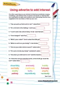 Using adverbs to add interest worksheet