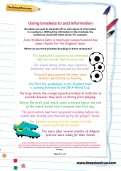 Using brackets to add information football worksheet