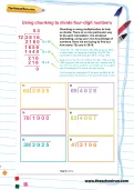 Using chunking to divide four-digit numbers worksheet