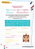 Using concrete and abstract nouns worksheet