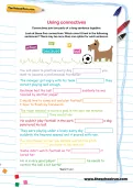Using connectives football worksheet