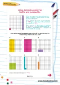 Using decimal notation for tenths and hundredths worksheet