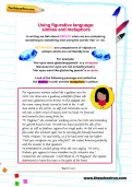 Using figurative language: similes and metaphors worksheet