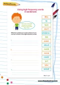 Using high frequency words in sentences worksheets