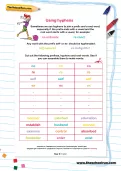 Using hyphens worksheet