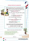 Using I and me in sentences worksheet
