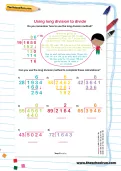 Using long division to divide worksheet