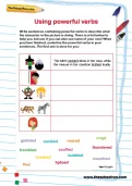Using powerful verbs worksheet
