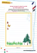 Using research notes to write an information text worksheet