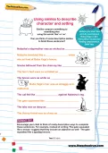 Using similes to describe character and setting