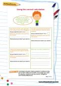 Using the correct calculation worksheet