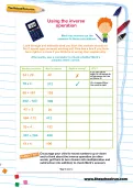 Using the inverse operation worksheet