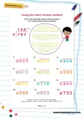 Using the short division method worksheet