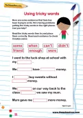 Using tricky words worksheet