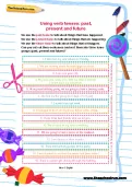 Using verb tenses: past, present and future worksheet