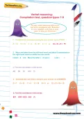 Verbal reasoning worksheet: Compilation test, question types 7-9 