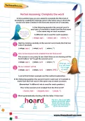 Verbal reasoning worksheet: Complete the word