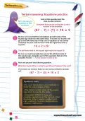 Verbal reasoning worksheet: Equations practice