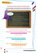 Verbal reasoning worksheet: Hidden words practice