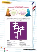 Verbal reasoning: Homophones and homographs crossword