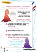 Verbal reasoning worksheet: Identify a number pattern: middle number from outside numbers