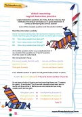 Verbal reasoning worksheet: Logical deduction practice