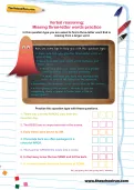 Verbal reasoning worksheet: Missing three-letter words practice