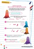 Verbal reasoning worksheet: Move a letter to make two new words