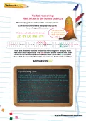 Verbal reasoning worksheet: Next letter in the series practice