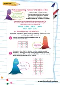 Verbal reasoning worksheet: Number and letter codes
