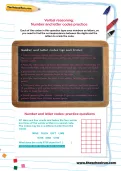 Verbal reasoning worksheet: Number and letter codes practice
