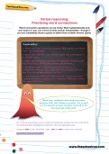 Verbal reasoning worksheet: Practising word connections