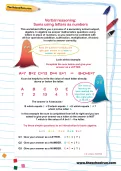 Verbal reasoning worksheet: Sums using letters as numbers