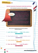 Verbal reasoning worksheet: Synonyms selection practice