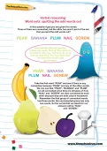Verbal reasoning worksheet: Word sets: spotting the odd words out