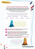 Verbal reasoning worksheet: Words with two meanings