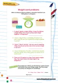 Weight word problems worksheet