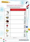 What happens to nature in the winter worksheet