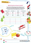 Which foods are kind to teeth worksheet