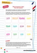 Word memory lotto: the /nk/ sound worksheet