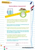 Word problems: measurement worksheet
