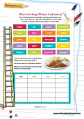 Word sorting (Phase 3 phonics) worksheet