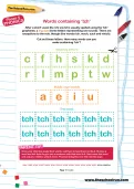 Words containing tch worksheet