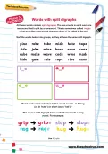 Word with split digraphs worksheet