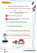 Words with the prefixes dis- and re- worksheet