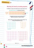 Working out area by counting squares worksheet