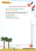 Write a letter about your holiday worksheet