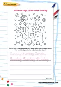Write the days of the week: Sunday
