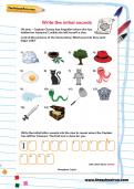 Write the initial sounds worksheet